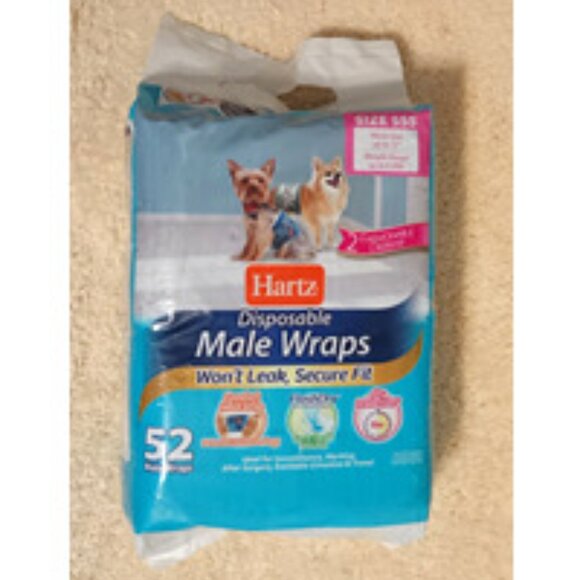 NWT ~ Hartz Stretchy Waistband 52 Disposable Male Dog Wraps, (Size:  SSS) - Picture 4 of 10
